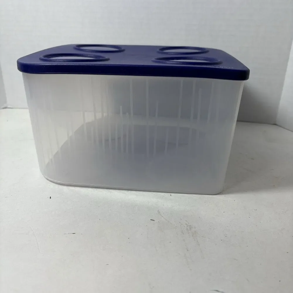 Tupperware Fresh N Cool Refrigerator Food Container‎ 22 Cup 5.2 L Large Blue F4